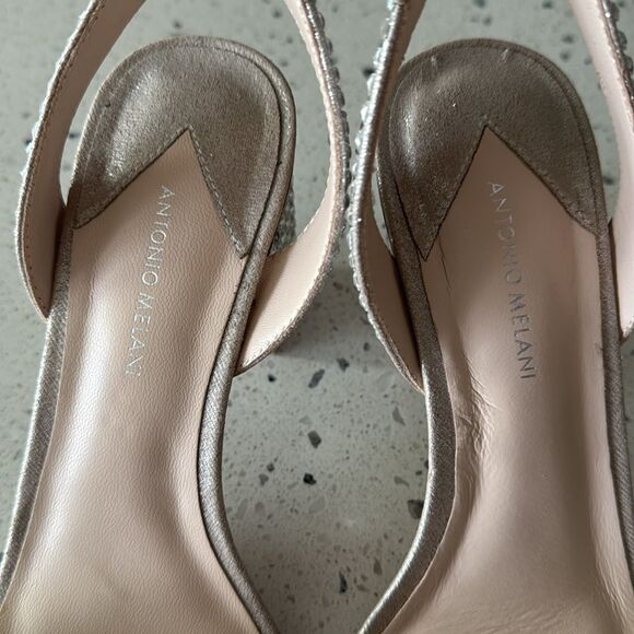 Antonio Melani Marryanna Rhinestone Embellished Ankle Strap Dress Sandals Sz 7.5 - Picture 9 of 14